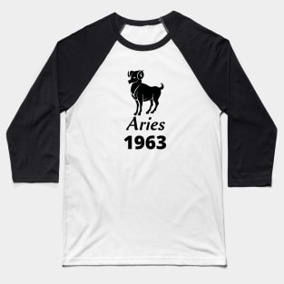 Black Aries Zodiac 1963 Baseball T-Shirt